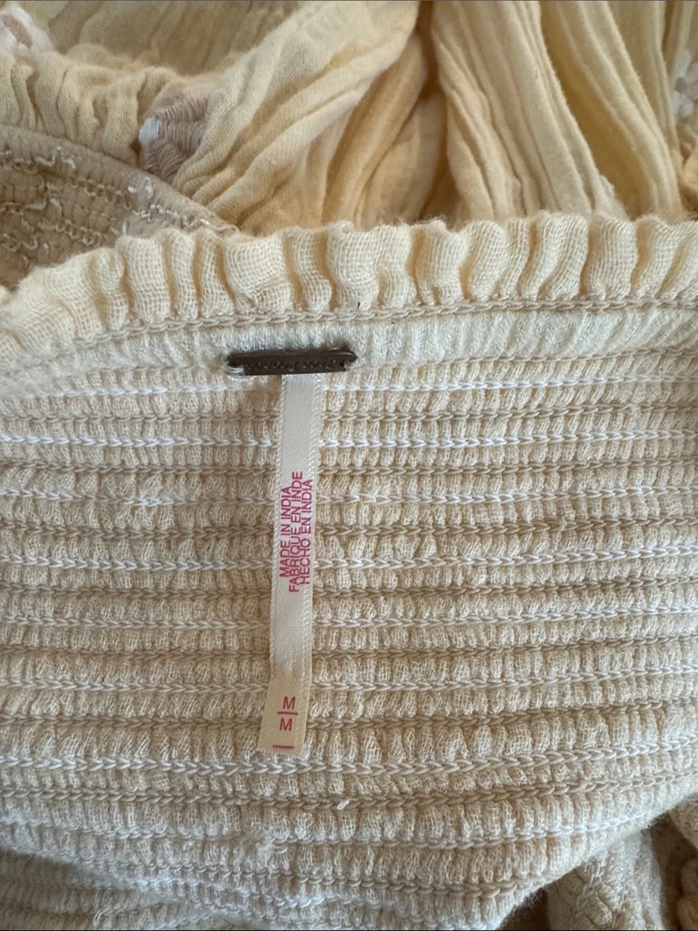 Free People Dahlia Embroidered Tiered Maxi Dress Cream Medium